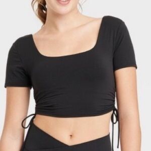 Black Cropped Athletic Top